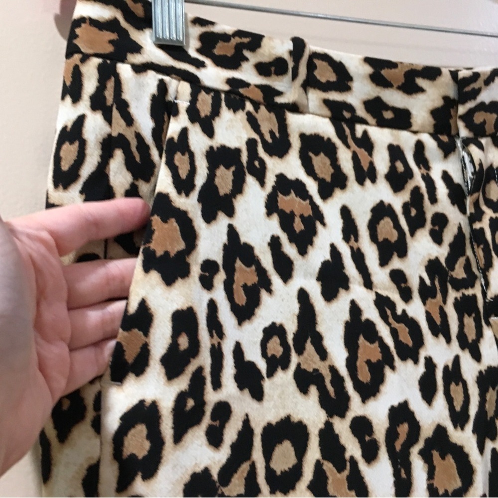 Banana Republic avery trouser ankle pants animal print leopard brown size 2 new - Picture 5 of 10